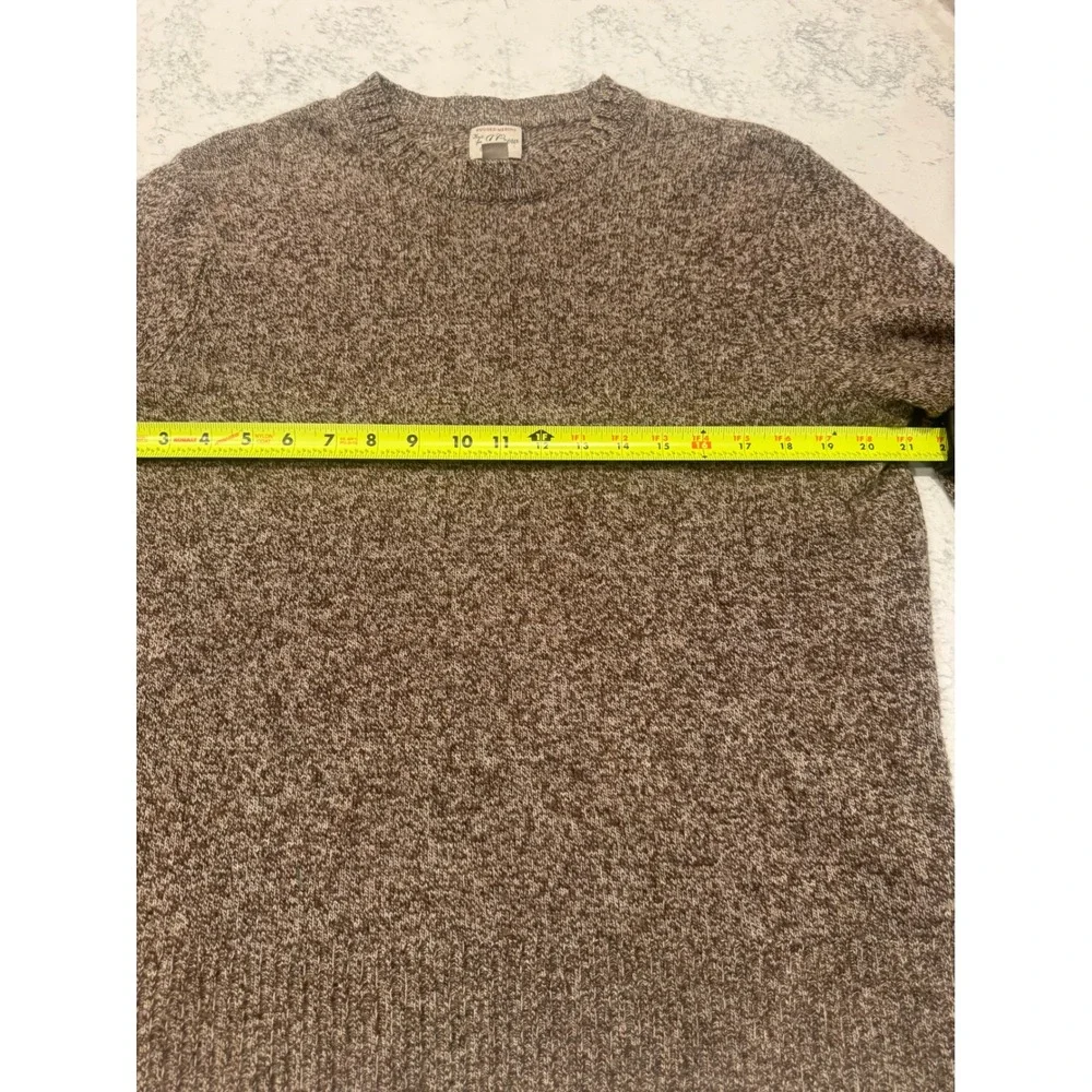J.Crew Rugged Merino Wool Blend Marled Crewneck Sweater Mens Medium Brown Knit